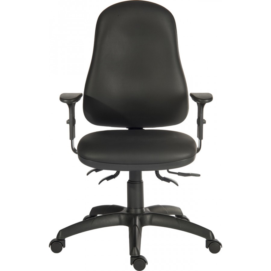 Ergo Comfort Black Leather Wipe Clean Operator Chair